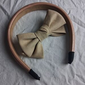 Elegant Tan Bow Hairband